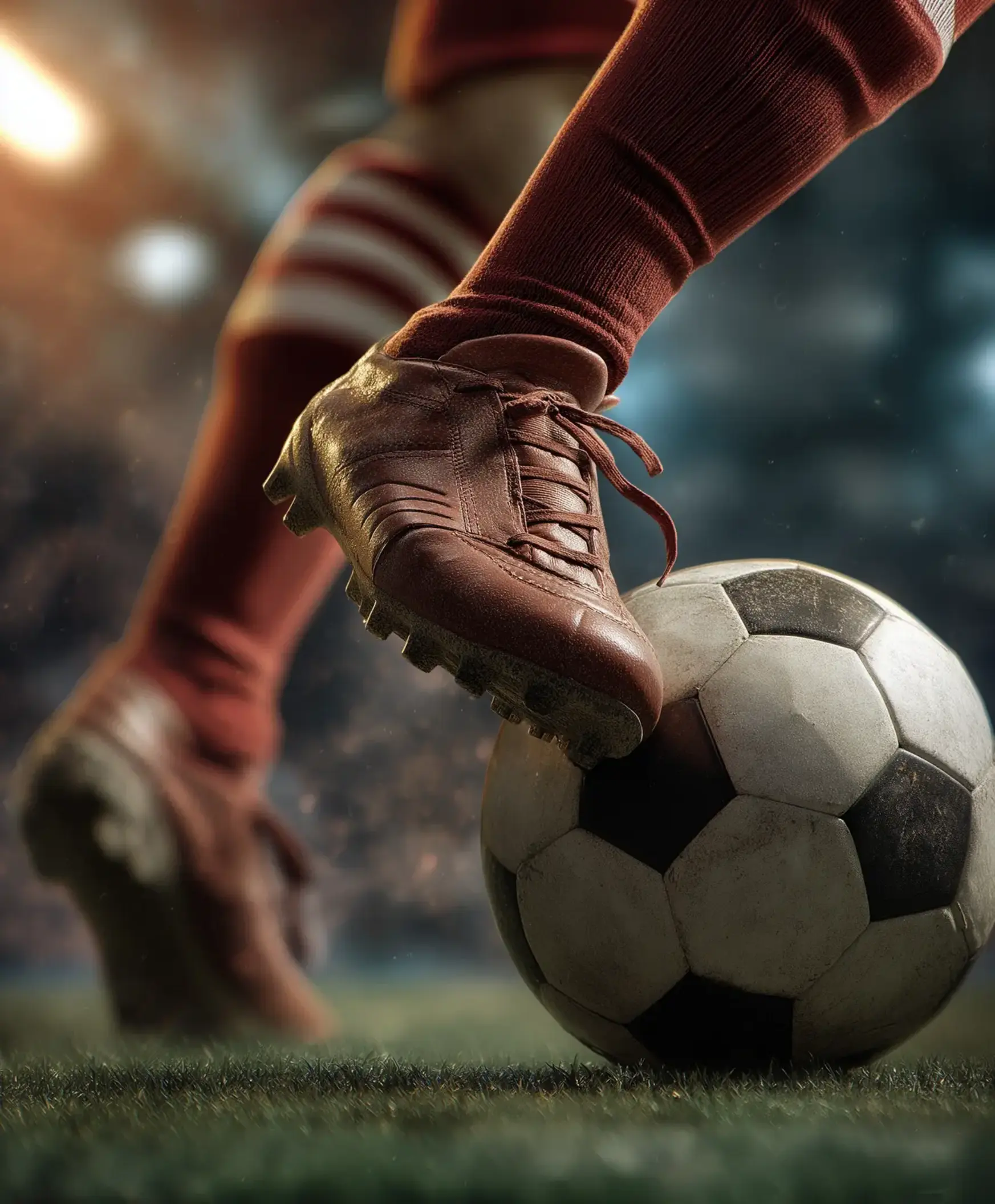 Jogadores de futebol em ação num jogo de estilo vintage